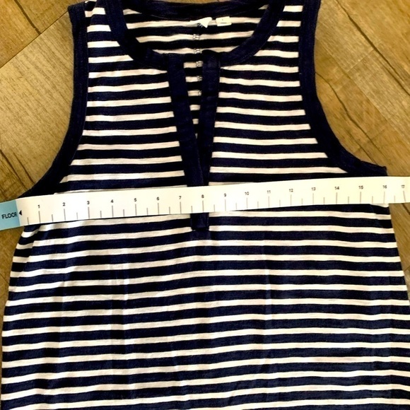 Women's Navy and White Ankle Length GAP Sleeveless Nautical Dress - Picture 7 of 9